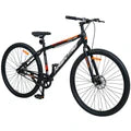Geekay Hashtag City Joy 27.5T Single Speed Hybrid Cycle/Bicycle for Men, 18" Inches Steel Frame with Dual Disc Brakes | Ideal Rider Age 11+ Years - Black Orange