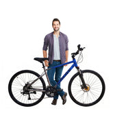 CROW - Rapide 21 Speed Gear Cycle for Boys | Aluminium Frame Hybrid Cycle 21 Geared Bicycle for Men with Lockout Suspension & Dual Disc Brake Hybrid Bike | for 15+ Years, Unisex Bicycle for Adults
