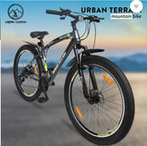 Urban Terrain Shimano Geared Cycles for Men with Dual Disc Brake MTB Bolt Ultra 27.5 T Road Cycle (21 Gear, Grey, Only Front Suspension)