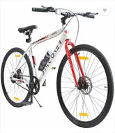 Fastway Bicycle Hopper Discover 29x700C White With Dual Disc Brakes 700C T Hybrid Cycle/City Bike (Single Speed, White, Rigid)