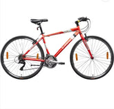 FIREFOX Rapide 700C T Hybrid Cycle/City Bike (21 Gear, Red, Only Front Suspension)