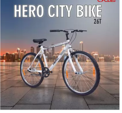 Hero Sprint Hybrid - City Bike 26 T Hybrid Cycle/City Bike (Single Speed, White, Rigid)