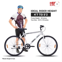 Hero Sprint Hybrid - City Bike 26 T Hybrid Cycle/City Bike (Single Speed, White, Rigid)