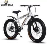 Urban Star HULK | 20T BMX | DOUBLE DISC | FAT TYRES | Premium Quality| 20 T Fat Tyre Cycle (Single Speed, White, Rigid)