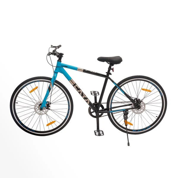 CAYA Air 700C Cycle with Front & Rear Disc Brake I Ideal for: Adults Above 14 Year I Frame Size: 18" | Ideal Height: 5 ft 2 inch - 6 ft I Unisex Hybrid Bike | 95% Assembled (Glossy Jet Black)