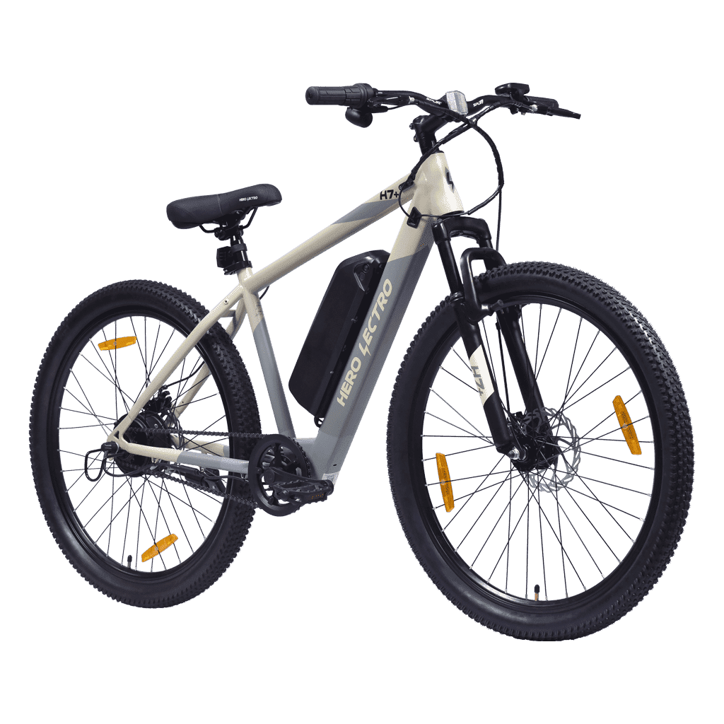 Hero Lectro H7+ 27.5T Single Speed Electric Cycle for Men | 250W Motor | 36V/2A (Li-ion) 7.8Ah Battery | Speed Upto 25 Kmph | 98% Assembled Cycle