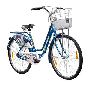 Hero Reeva 26T Mountain Bicycle for Women | Single Speed | Internal Carrier | Front Basket | Ideal for Girls/Women (Blue)