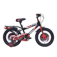 Hero Sting 16T Bicycle for Kids | Internal Carrier | Rigid Suspension | Caliper Brake | Black-Red