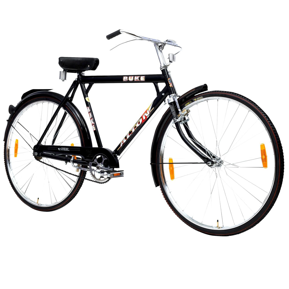 AVON Buke Alton Heavy Duty Super Power Men 22 Inch Frame 55m Steel Road Cycle 28 T Road Cycle (Single Speed, Black)