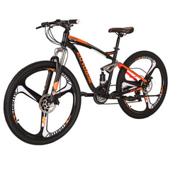 Eurobike OBK E7 Full Suspension Mountain Bike 21 Speed Bicycle 27.5” Mens Bikes Disc Brakes MTB