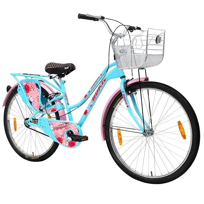 Avon Buke Magna 26T Lady Hybrid Bike for Womens|Frame Size: 16 Inches|Wheel Size: 26 Inches|Young Lady Bcp Handle Bars|Rigid Fork with Caliper Brakes,Steel Rim(Light Blue)