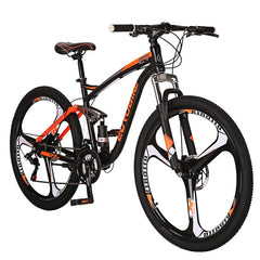 Eurobike OBK E7 Full Suspension Mountain Bike 21 Speed Bicycle 27.5” Mens Bikes Disc Brakes MTB