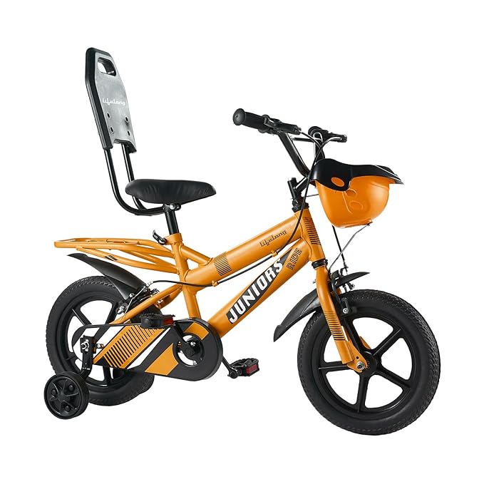 Lifelong Juniors Ride Cycle 14T with Training Wheel, Mudguard for Boys and Girls| 95% Assembled, Frame Size: 9" | Ideal Height : 3 ft Cycle Ideal for 2 to 5 Years