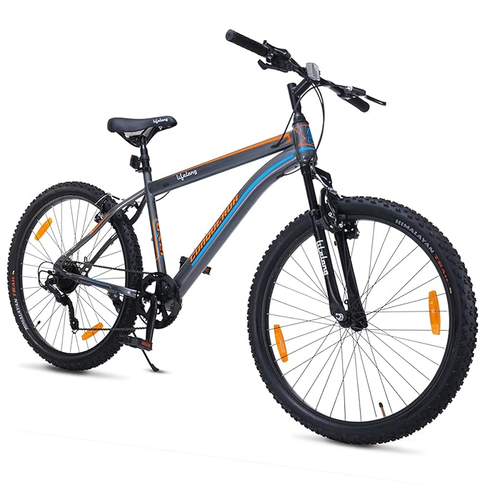 Lifelong Cycle for Adults - MTB 27.5T Gear Cycle, 7 Speed Mountain Bike with V- Brakes - Lightweight, Bicycle for Men and Women Rider Height 5'5" Above, Ages 14+ (Black)