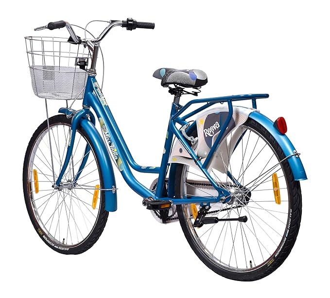 Hero Reeva 26T Mountain Bicycle for Women | Single Speed | Internal Carrier | Front Basket | Ideal for Girls/Women (Blue)