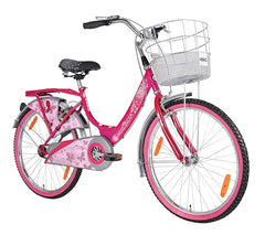 Hero Miss India Gold 24T Utility Bicycle for Girls/Women with Front Basket & Integrated Carrier | Pink | Frame:15 Inch | 8-15 Years