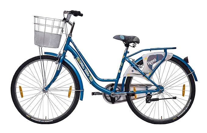 Hero Reeva 26T Mountain Bicycle for Women | Single Speed | Internal Carrier | Front Basket | Ideal for Girls/Women (Blue)