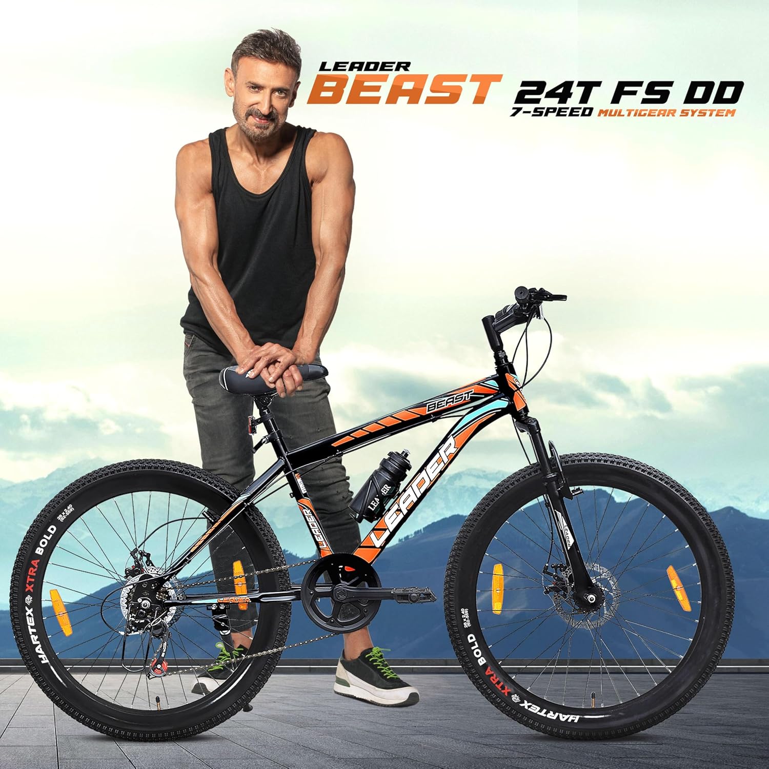 mountainbike leader Leader Beast 24T Multispeed (7 Speed) Mountain Bike with Front Suspens – Bicycle Kart