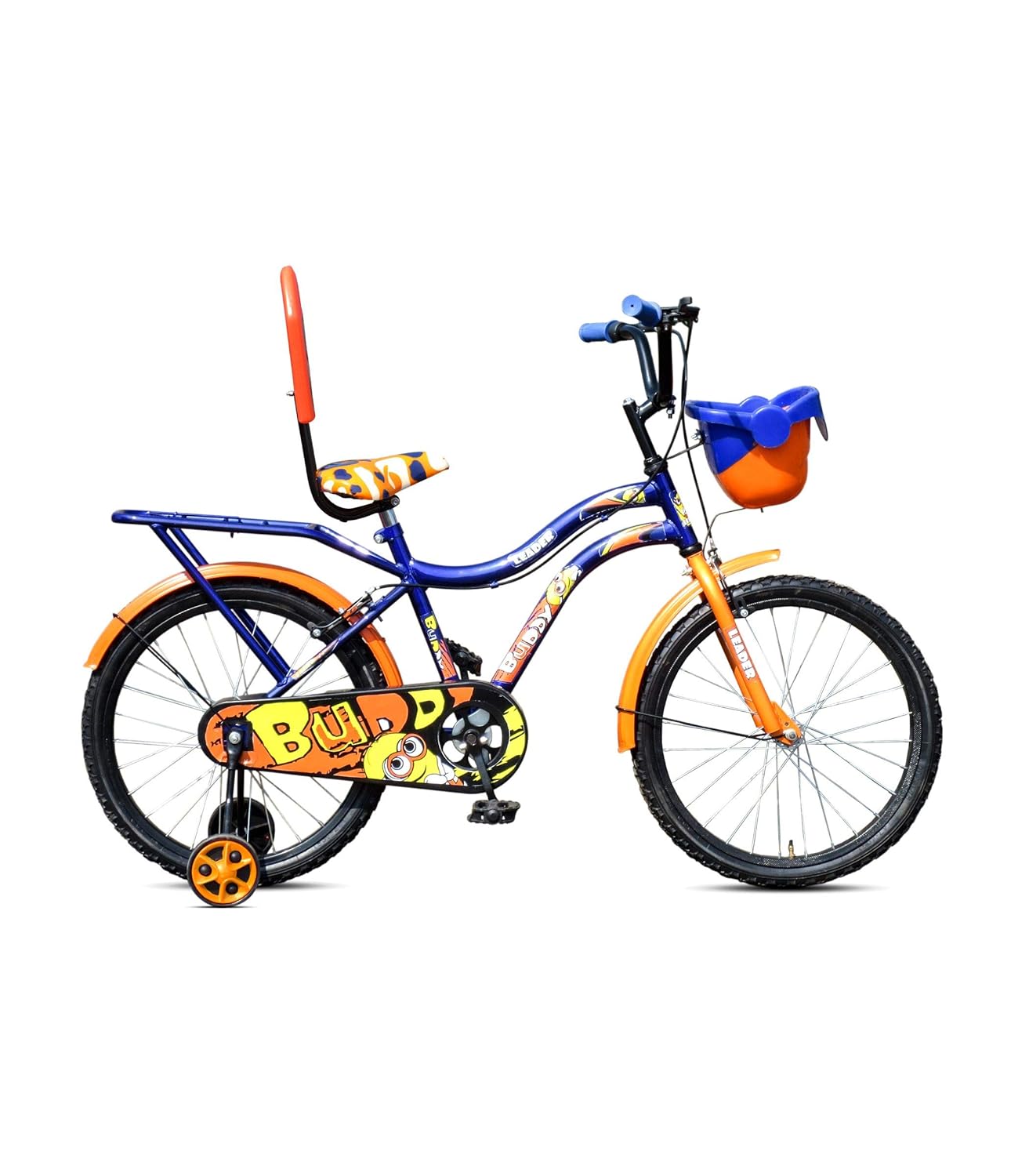 Leader Buddy 16T Dark Blue Orange Colour Cycle for Kids/Age Group 5-8 Years - Road Cycle (Single Speed) (16T, Dark Blue Orange)