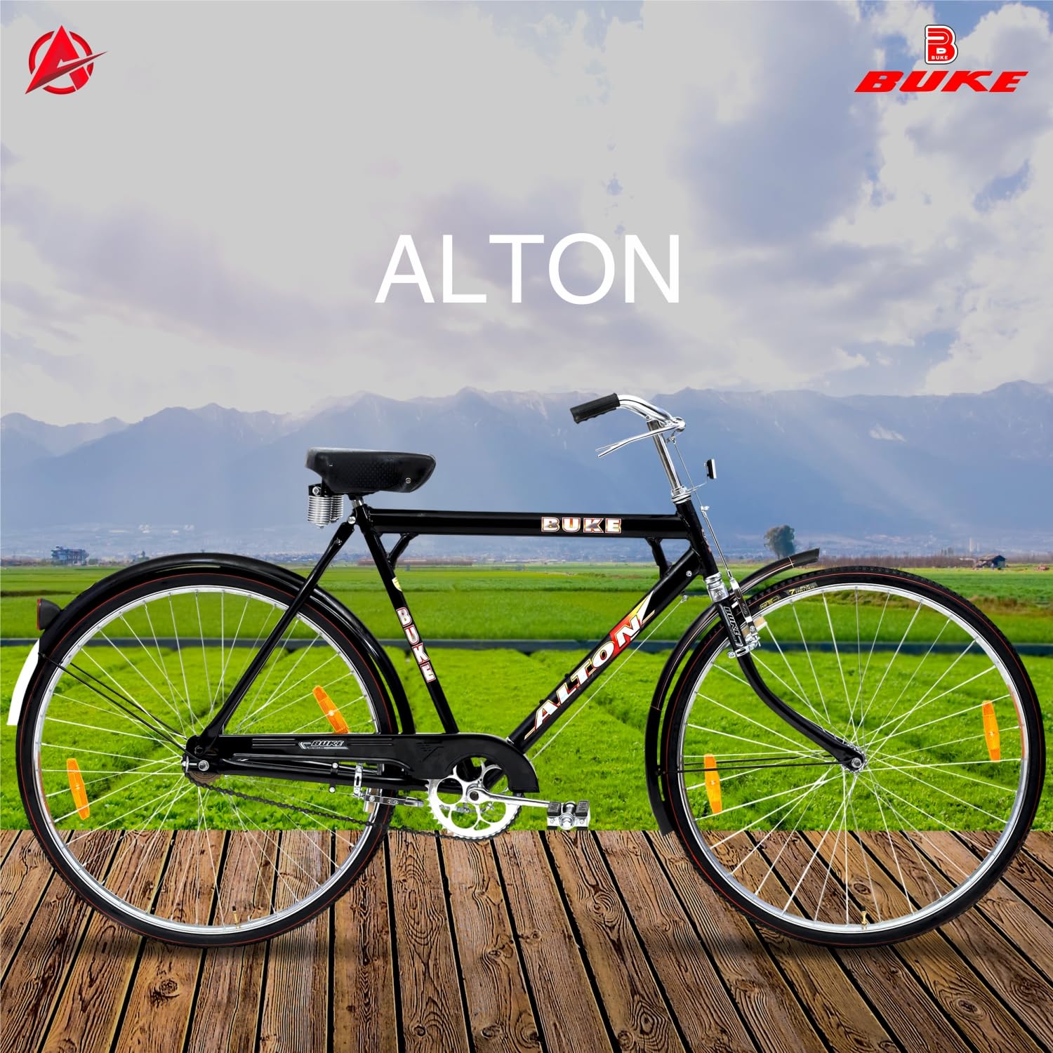 AVON Buke Alton Heavy Duty Super Power Men 22 Inch Frame 55m Steel Road Cycle 28 T Road Cycle (Single Speed, Black)