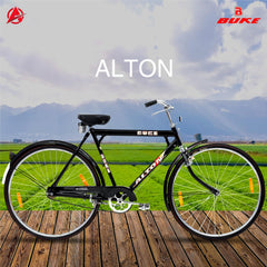 AVON Buke Alton Heavy Duty Super Power Men 22 Inch Frame 55m Steel Road Cycle 28 T Road Cycle (Single Speed, Black)