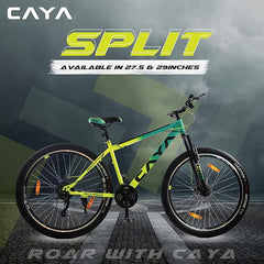 CAYA Split Reloaded 29" Cycle | Ideal for: Above 14 Year | 21 Hi-Speed Shimano Gear | Frame Size: 17.5" | Ideal Height: 5.6 ft | Unisex Adult Road Bike | 90% Assembled (Peacock Blue & Black)