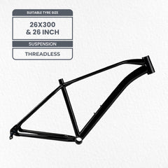 Bicycle Frame - MTB Bike Frame - Steel Bicycle Frames - Black Ninja