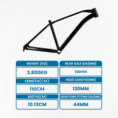Bicycle Frame - MTB Bike Frame - Steel Bicycle Frames - Black Ninja