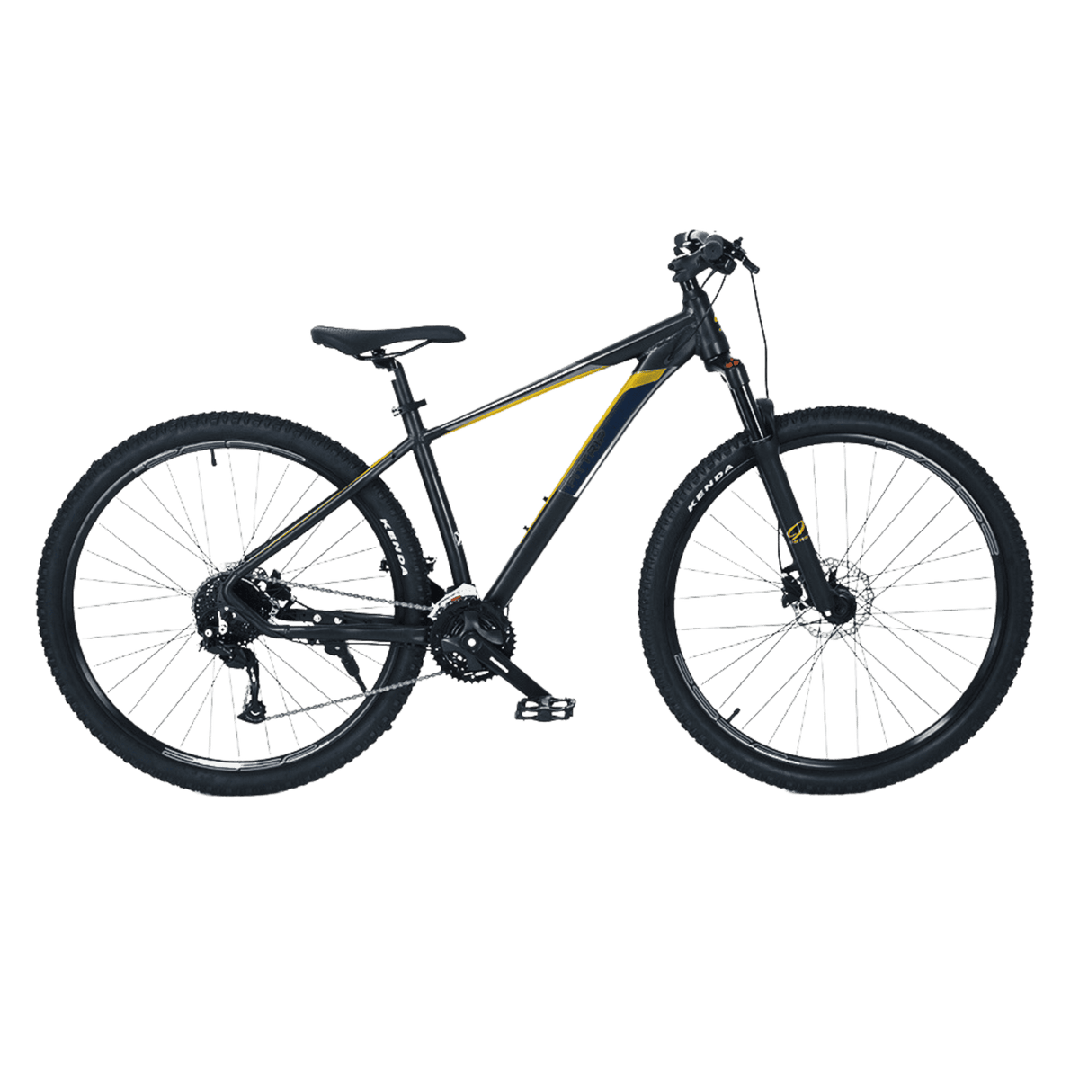 Niner 29T | 27 Speed Alivio Gears | MT-201 Hydraulic Brakes | Hydraulic Lockout Suspension (Black-Gold)