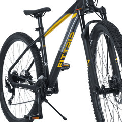 Niner 29T | 27 Speed Alivio Gears | MT-201 Hydraulic Brakes | Hydraulic Lockout Suspension (Black-Gold)