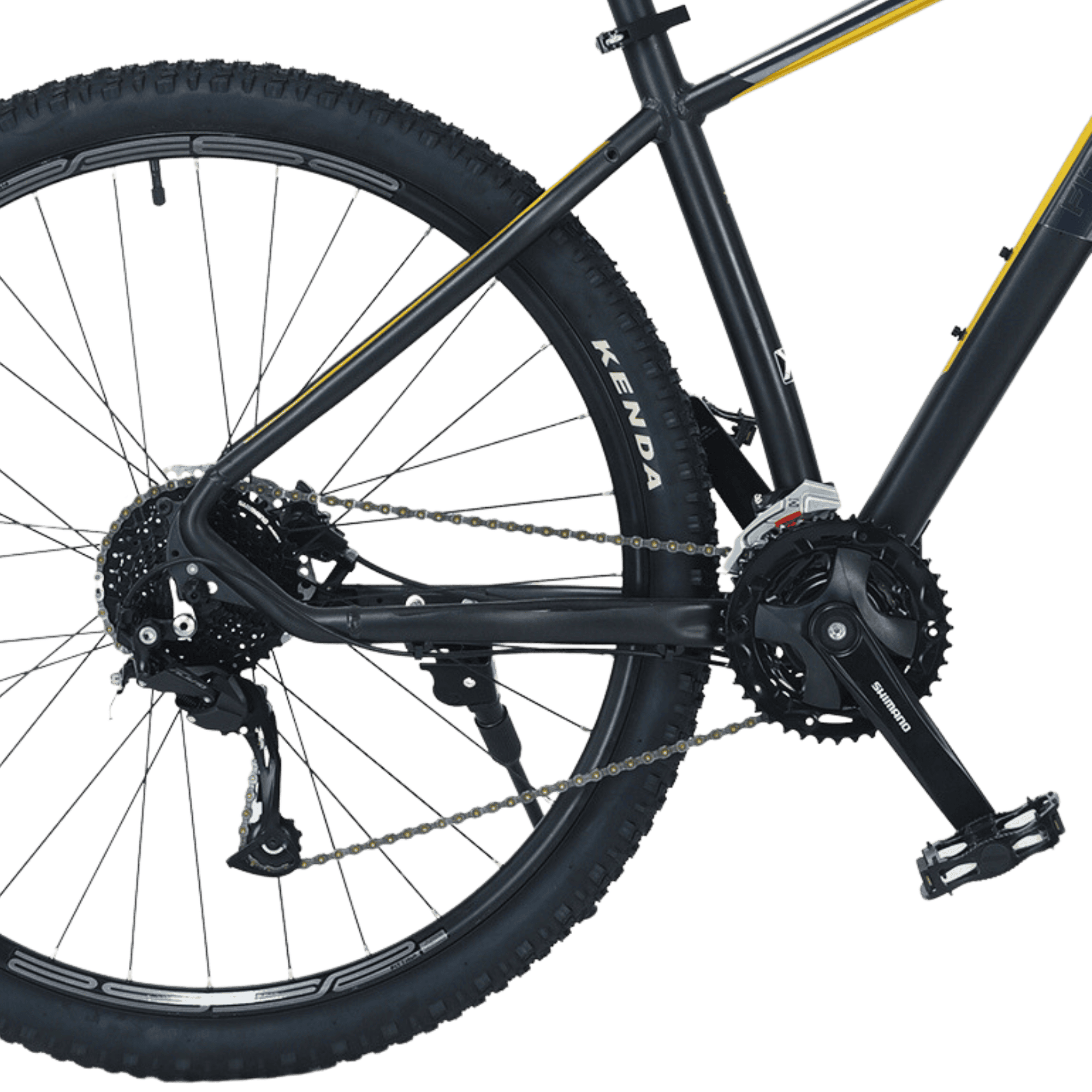 Niner 29T | 27 Speed Alivio Gears | MT-201 Hydraulic Brakes | Hydraulic Lockout Suspension (Black-Gold)