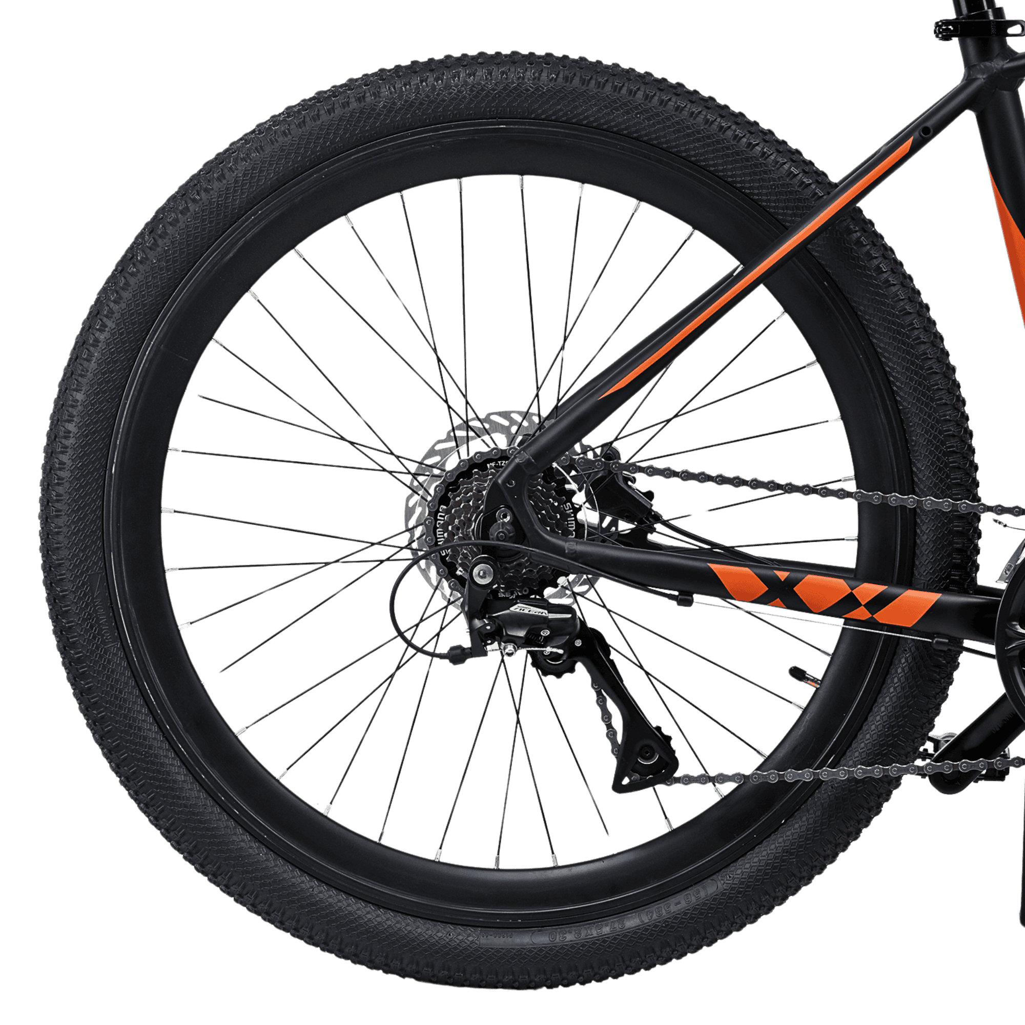 FitTrip - Vyper S 27.5T Unisex MTB | Dual Hydraulic Disk Brakes | Alloy 6061 Smooth Weld Frame | Shimano Acera RD | Alloy Zoom MASERA Lockout Suspension | KMC Chain | (Black-Tangerine)