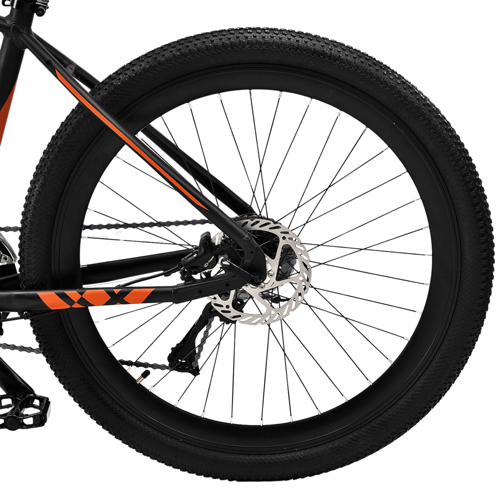 FitTrip - Vyper S 27.5T Unisex MTB | Dual Hydraulic Disk Brakes | Alloy 6061 Smooth Weld Frame | Shimano Acera RD | Alloy Zoom MASERA Lockout Suspension | KMC Chain | (Black-Tangerine)