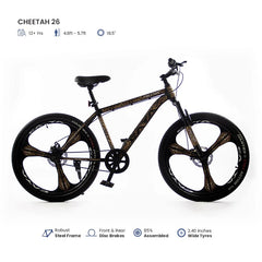 CAYA Cheetah Cycle for Kids | Front Suspension & Dual Disc Brakes with Magnesium Alloy Rims | Frame Size: 18.5" inch | Ideal Height: 4.8ft | Tyre: 26" inch for 12+ Years (Multicolor)