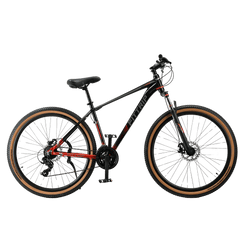 FitTrip Scalpel 29T | AL Alloy 6061 Frame | 21 SPD Shimano Gears | Jak 7 Disk Brakes | 100MM XC60 Lockout Suspension | All-Terrain Tan Wall Tyres | Fully Fitted (Atomic Orange)