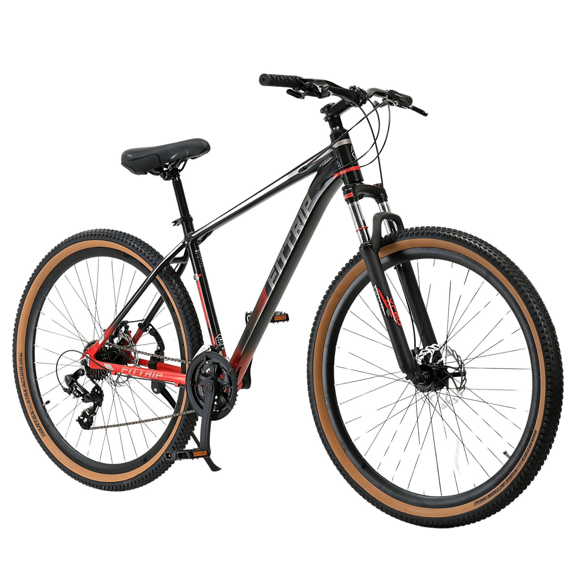 FitTrip Scalpel 29T | AL Alloy 6061 Frame | 21 SPD Shimano Gears | Jak 7 Disk Brakes | 100MM XC60 Lockout Suspension | All-Terrain Tan Wall Tyres | Fully Fitted (Atomic Orange)