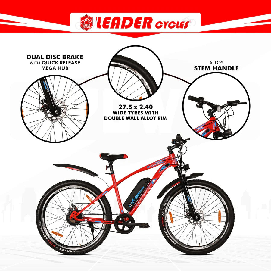 Buy Leader E-Power L6 Red Electric Cycle Bicycle Kart