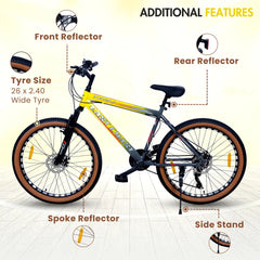 East Coast  Invincible Pro 21 Speed Hardtail 26T Yellow