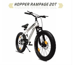 Fastway Bicycle RAMPAGE N/IBC F/SHOX, S/FAT BIKE, D/BRAKE, 85% ASSEMBLED FOR 5-8 YEARS KIDS 20 T Fat Tyre Cycle  (Single Speed, White, Only Front Suspension)