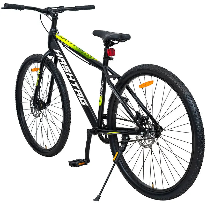 Geekay Hashtag 29T Single Speed Cycle with Dual disc brakes - Black Green 29 T Hybrid Cycle/City Bike  (Single Speed, Green, Rigid)