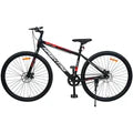 Geekay Hashtag City Joy 27.5T Single Speed Hybrid Cycle/Bicycle for Men, 18" Inches Steel Frame with Dual Disc Brakes | Ideal Rider Age 11+ Years - Black Orange