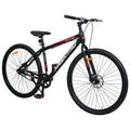 Geekay Hashtag City Joy 27.5T Single Speed Hybrid Cycle/Bicycle for Men, 18" Inches Steel Frame with Dual Disc Brakes | Ideal Rider Age 11+ Years - Black Orange
