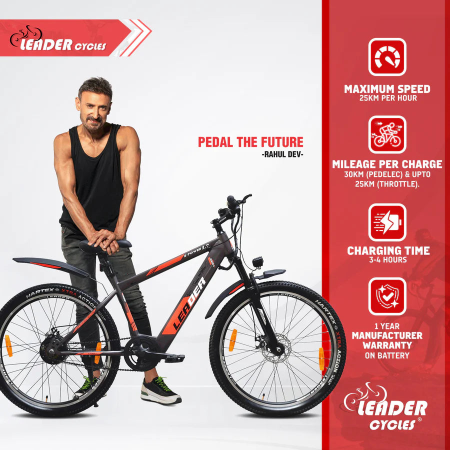 hr 727 electric bicycle Buy Leader E-Power L7 Grey 27.5T Electric Cycle
