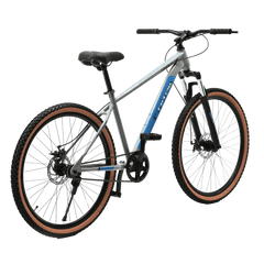 FitTrip Scrambler 27.5 Inch | Single Speed Without Gear MTB Cycle | Trioblade Dual Disk Brakes | Tuffshox Suspension | Puncture Resistant Tyres | Unisex | Fully Fitted (Nardo Grey-Red)