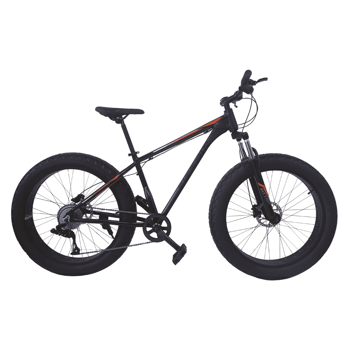 Fittrip Badboy Fatbike | 1X10 Speed Gearset | Dual Piston Hydraulic Disk Brakes | 100Mm Suspension | Aluminium Alloy Frame [Satin Black] - Mountain Bike, 18 Inch