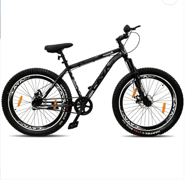 CAYA WARRIOR 26" Dual Disc, Triple Alloy Rims, Front Shocker 26 T Fat Tyre Cycle  (Single Speed, Black, Only Front Suspension)