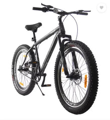 CAYA WARRIOR 26" Dual Disc, Triple Alloy Rims, Front Shocker 26 T Fat Tyre Cycle  (Single Speed, Black, Only Front Suspension)