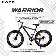 CAYA WARRIOR 26" Dual Disc, Triple Alloy Rims, Front Shocker 26 T Fat Tyre Cycle  (Single Speed, Black, Only Front Suspension)