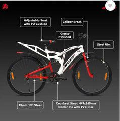 AVON Draco MTB|18.5Inch Steel Frame| 28 T Hybrid Cycle/City Bike  (Single Speed, Grey, Rigid)