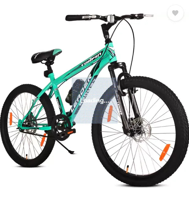 LEADER TORFIN 26T MTB Bicycle without Gear with FS DD Brake 26 T Mountain Cycle  (Single Speed, Black, Green, Only Front Suspension)